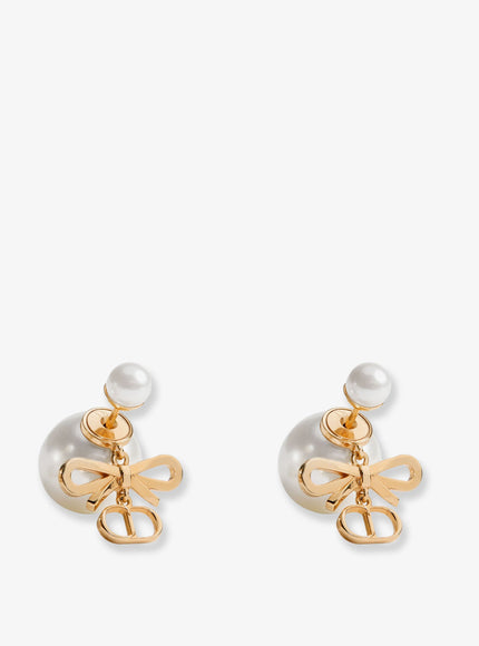 Dior Brass Earrings Uni Goldwhite