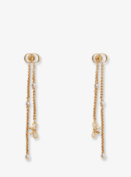 Dior Brass Earrings Uni Goldwhite