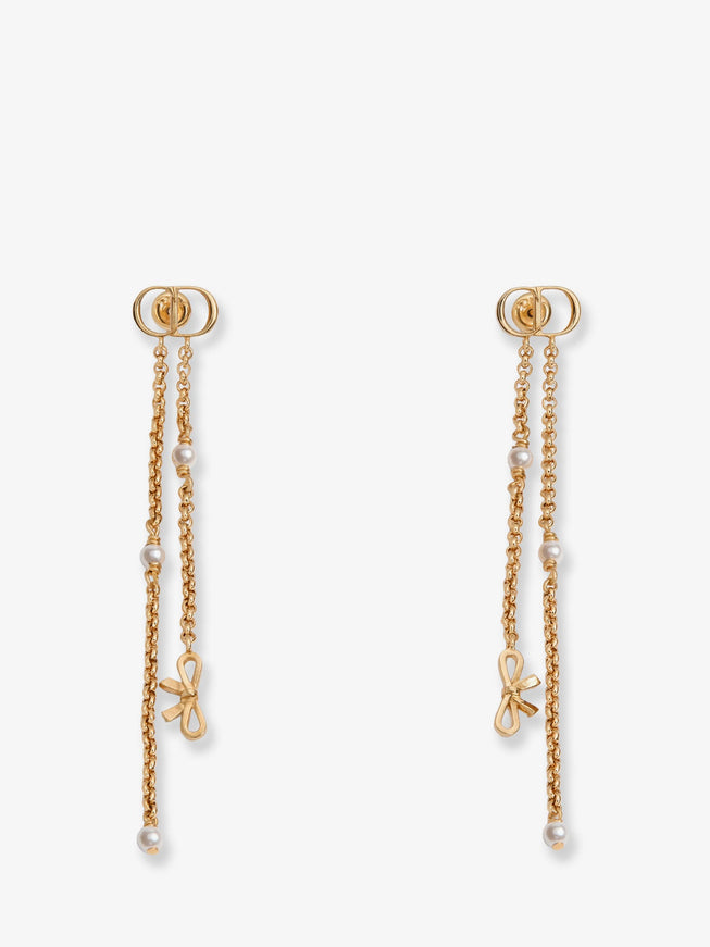 Dior Brass Earrings Uni Goldwhite