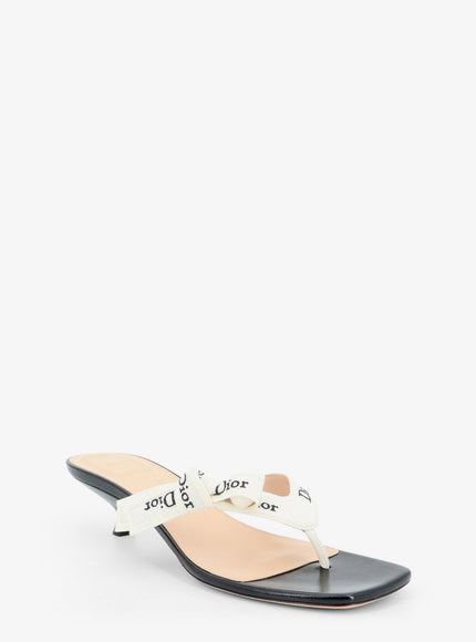 Dior J'adior Cotton Flip-Flops With Embroidered Logo