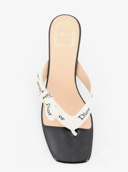 Dior J'adior Cotton Flip-Flops With Embroidered Logo