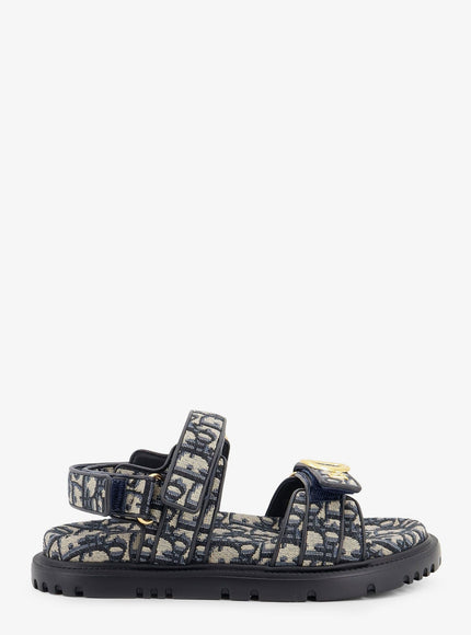 Dior Dior Oblique Jacquard Fabric Sandals Bleumarine