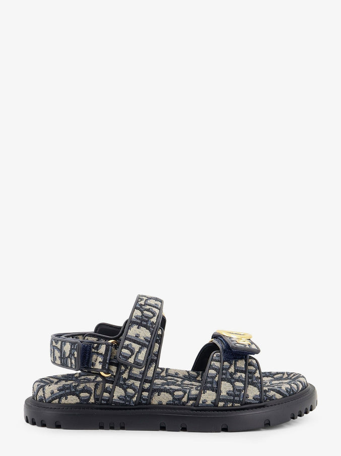 Dior Dior Oblique Jacquard Fabric Sandals Bleumarine
