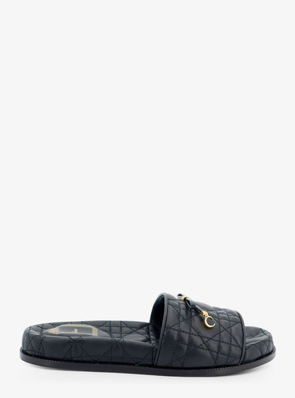 Dior Cannage Quilted Leather Sandals Noir