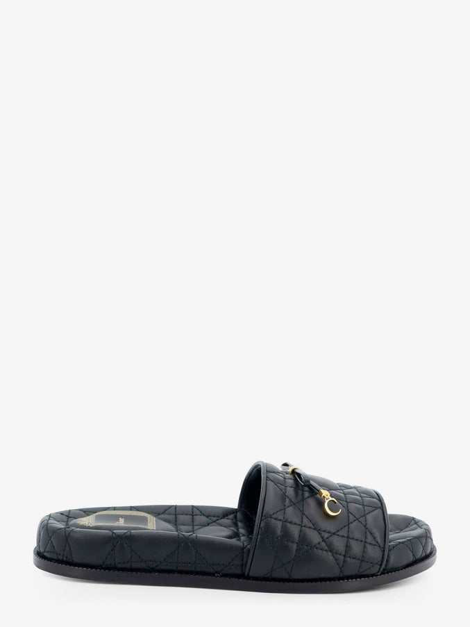 Dior Cannage Quilted Leather Sandals Noir