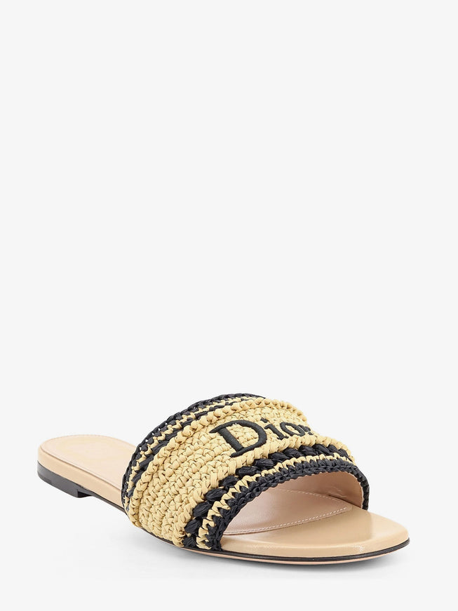 Dior Dior Woven Dioriviera Technical Fabric And Crochet Raffia Sandals