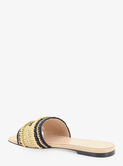 Dior Dior Woven Dioriviera Technical Fabric And Crochet Raffia Sandals