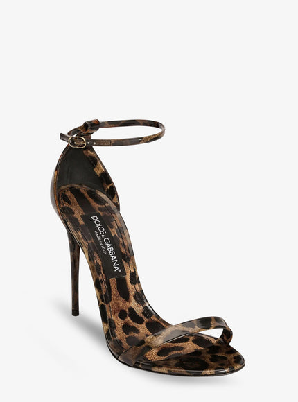 Dolce & Gabbana Leather Sandals With Leo Print