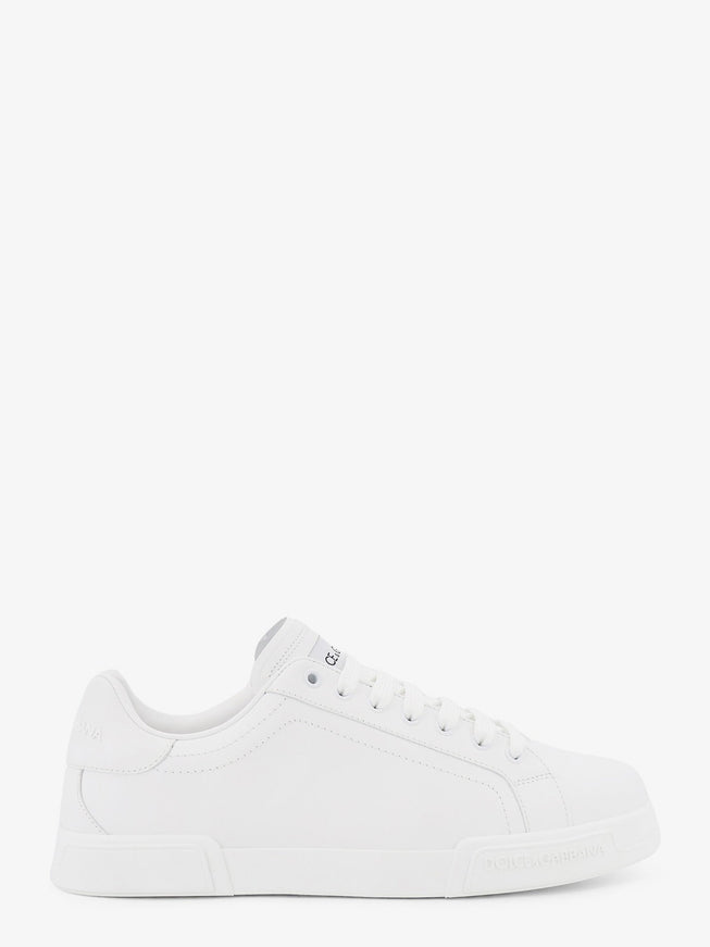 Dolce & Gabbana Portofino Leather Sneakers Bianco Ottico