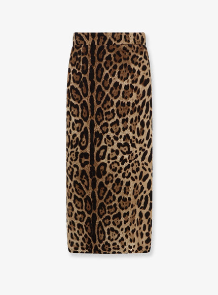 Dolce & Gabbana Leo New Stretch Viscose Longuette Skirt Leonew