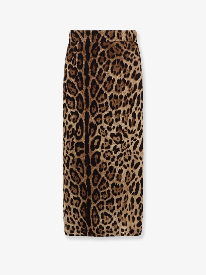 Dolce & Gabbana Leo New Stretch Viscose Longuette Skirt Leonew