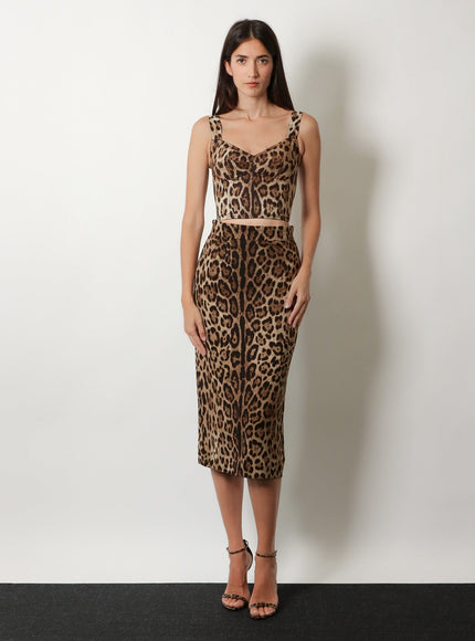 Dolce & Gabbana Leo New Stretch Viscose Longuette Skirt