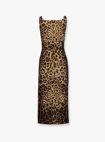 Dolce & Gabbana Midi Dress With Animal Print