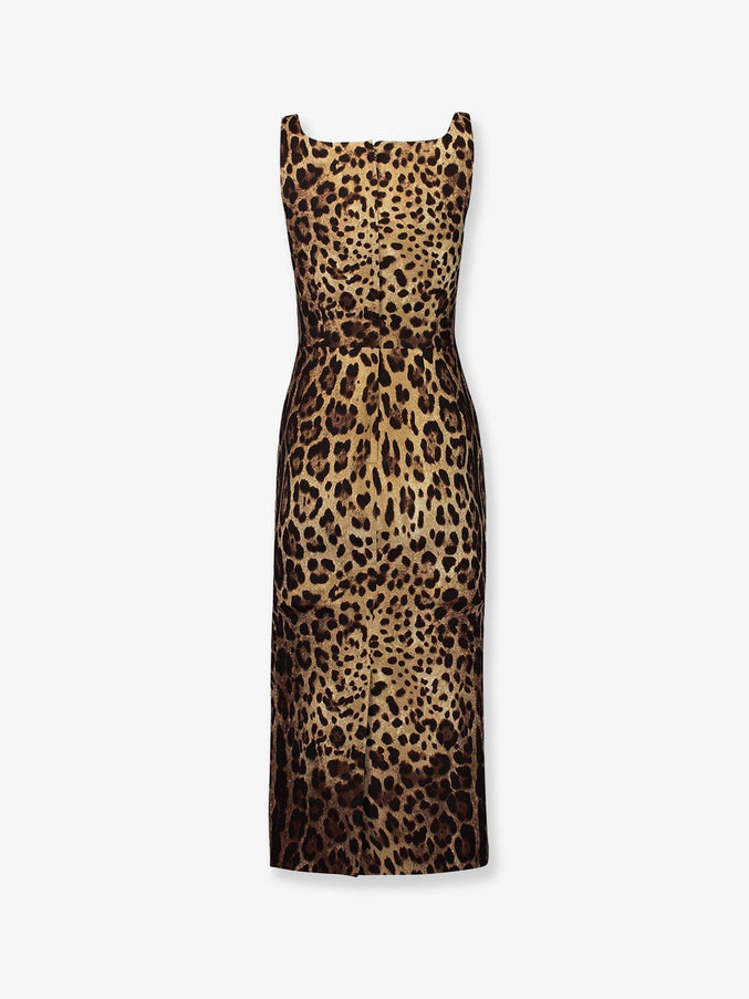 Dolce & Gabbana Midi Dress With Animal Print