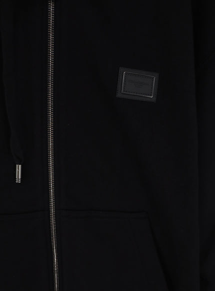 Dolce & Gabbana Cotton Sweatshirt With Metal Logo Patch