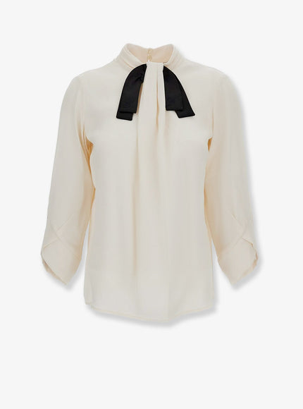 Elisabetta Franchi Viscose Shirt With Contrasting Detail Burro