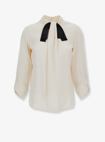 Elisabetta Franchi Viscose Shirt With Contrasting Detail Burro