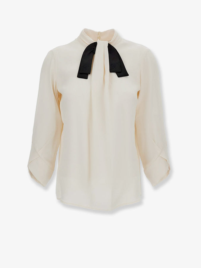 Elisabetta Franchi Viscose Shirt With Contrasting Detail Burro