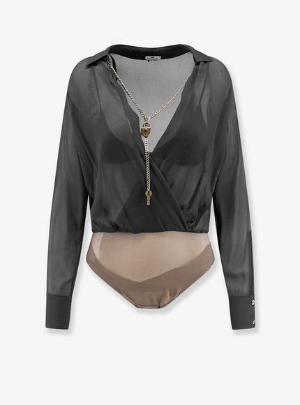 Elisabetta Franchi Viscose Bodysuit Nero