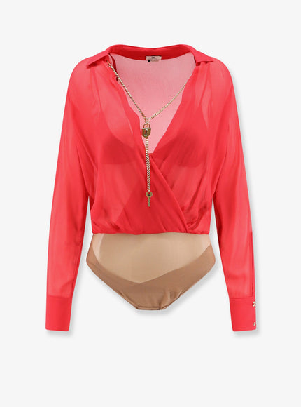Elisabetta Franchi Viscose Bodysuit Red