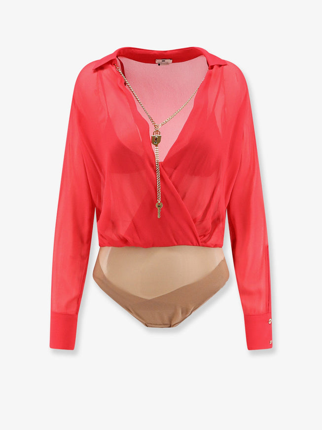 Elisabetta Franchi Viscose Bodysuit Red