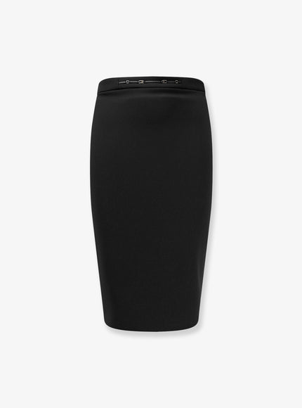 Elisabetta Franchi Monogram Longuette Skirt Nero
