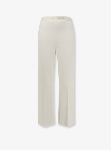 Elisabetta Franchi Monogram Cropped Flare Trousers Burro