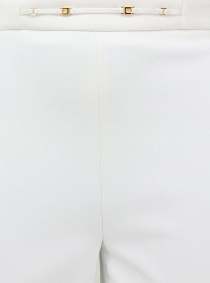 Elisabetta Franchi Monogram Cropped Flare Trousers