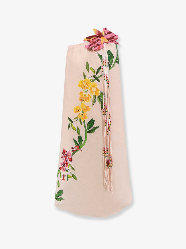 Farm Rio Natural Linen Dress Gardenterracepink