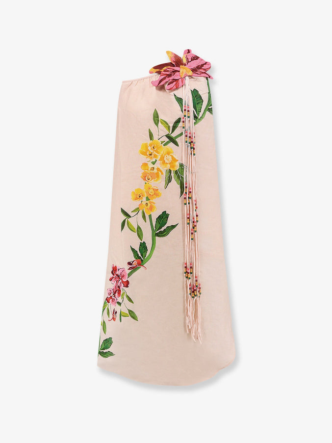Farm Rio Natural Linen Dress Gardenterracepink