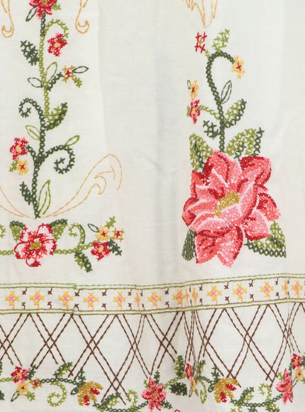 Farm Rio Linen And Viscose Top With Embroidery