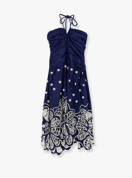 Farm Rio Richilieur Organic Cotton Dress Darkblue