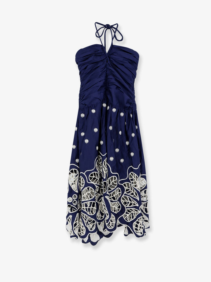 Farm Rio Richilieur Organic Cotton Dress Darkblue