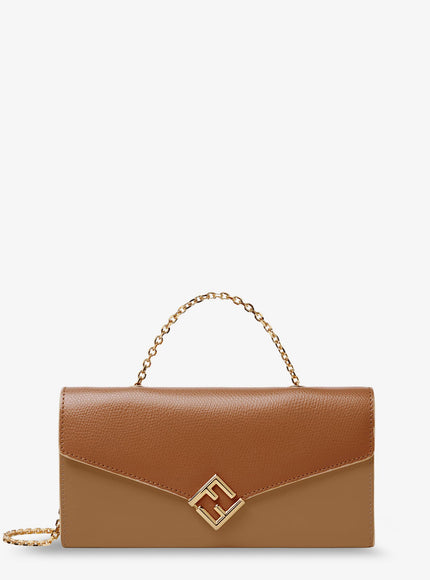 Fendi On Chain Ff Diamonds Leather Wallet Uni Sandsellieros