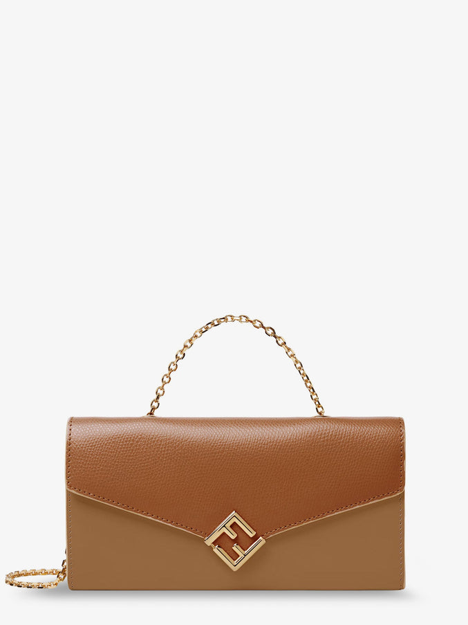 Fendi On Chain Ff Diamonds Leather Wallet Uni Sandsellieros