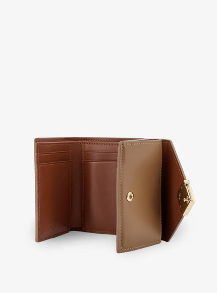 Fendi Ff Diamonds Micro Trifold Leather Wallet