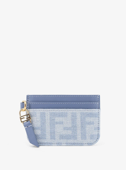 Fendi Denim Baguette Card Holder With Ff Motif Uni Denim Chceruleoos