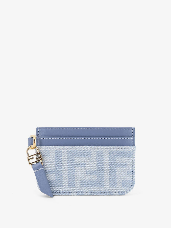 Fendi Denim Baguette Card Holder With Ff Motif Uni Denim Chceruleoos