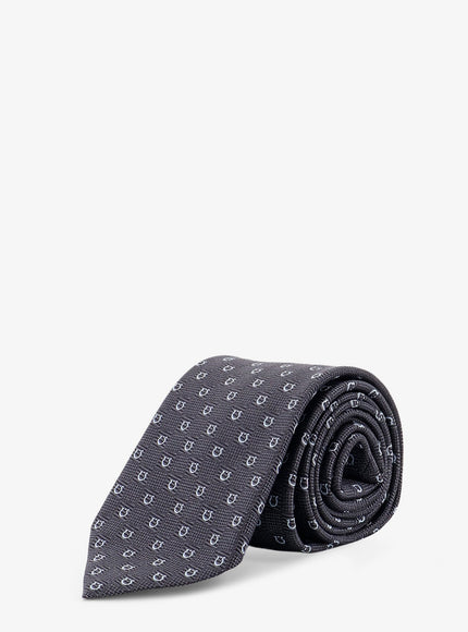 Ferragamo Cairo Silk Tie Uni Grigio