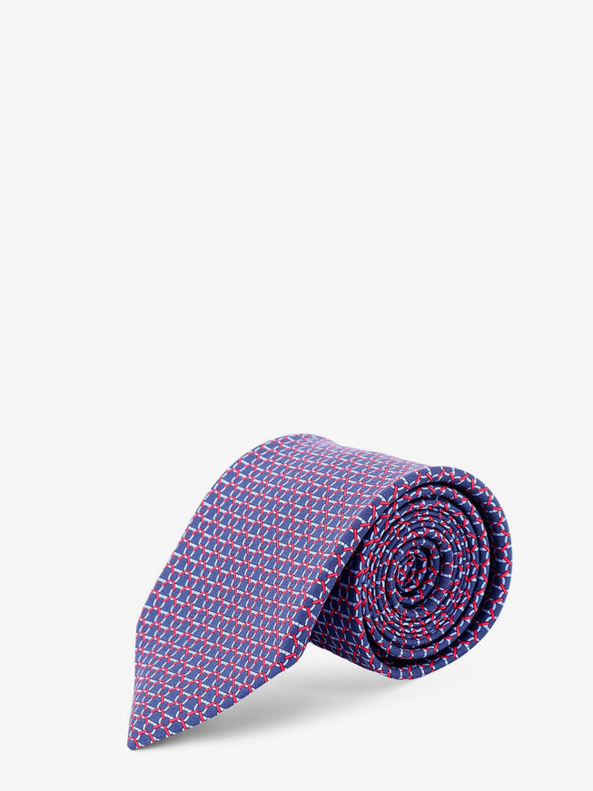 Ferragamo Silk Tie Uni Navyrosso