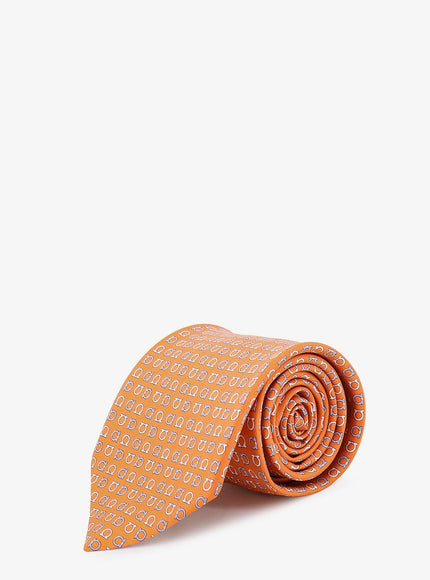Ferragamo Silk Tie Uni Arancio