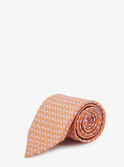 Ferragamo Silk Tie Uni Arancio