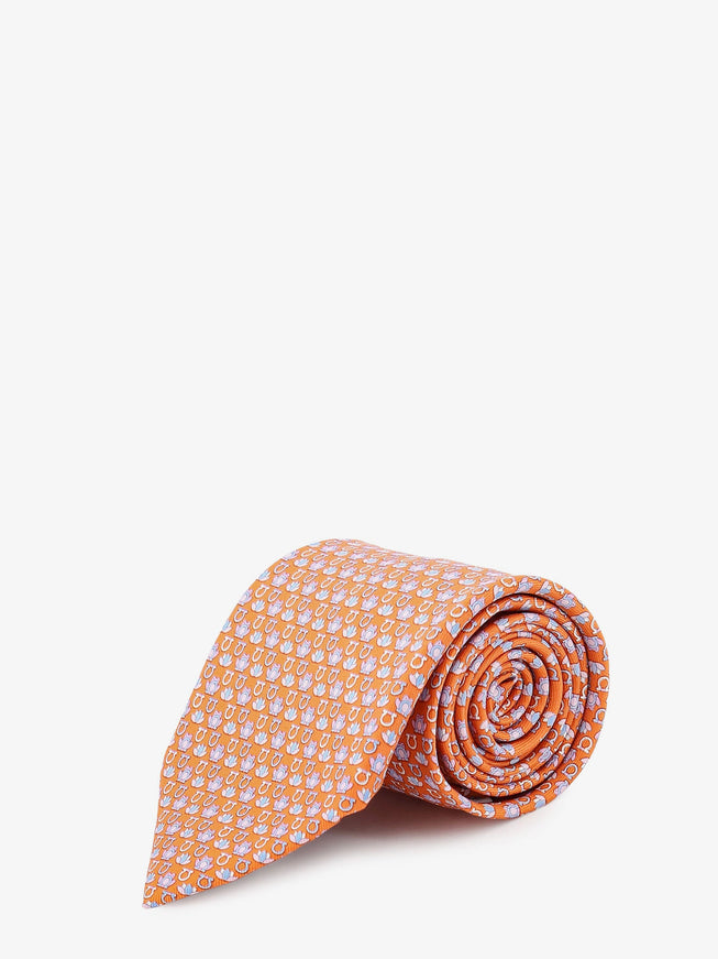 Ferragamo Silk Tie Uni Arancio