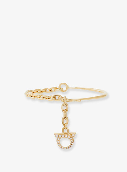 Ferragamo Brass Bracelet With Gancini Detail Uni Cristallo