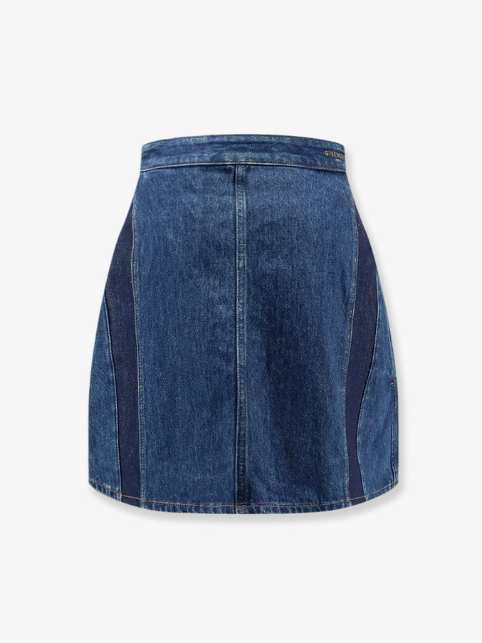 Givenchy Cocoon Denim Blue Mini Skirt Medium Blue
