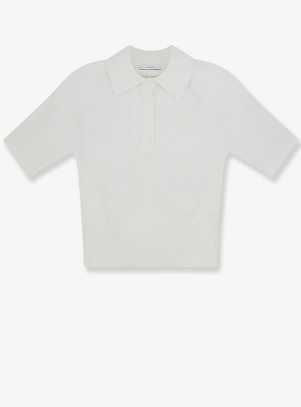 Givenchy Cropped Cotton And Silk Polo Shirt Ivory