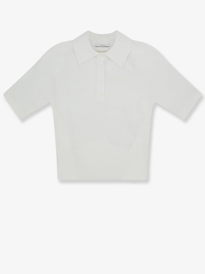 Givenchy Cropped Cotton And Silk Polo Shirt Ivory