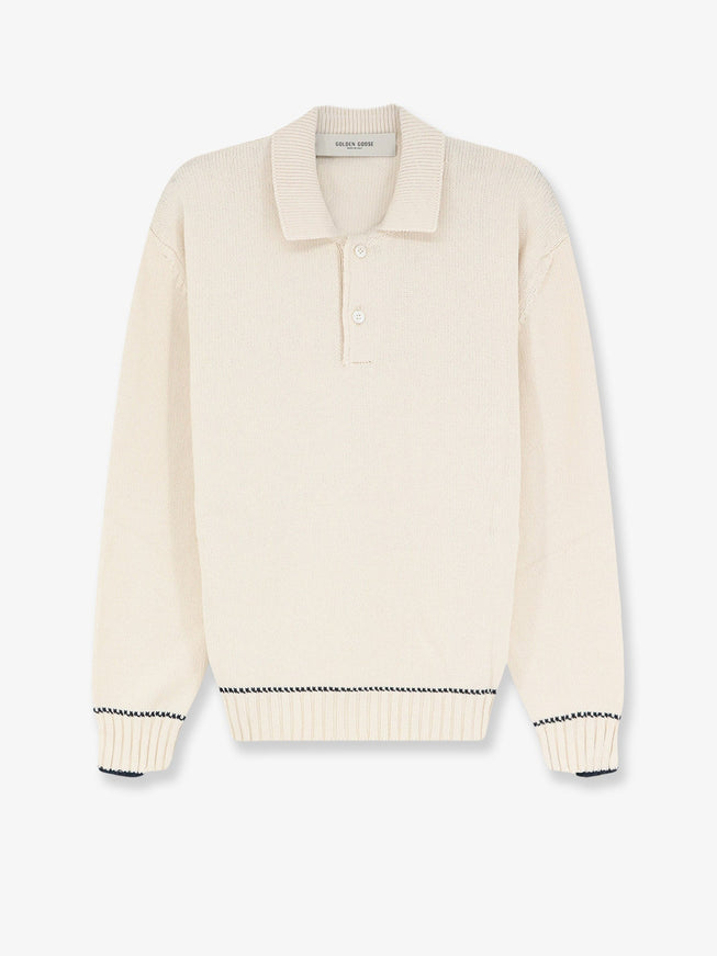 Golden Goose Deluxe Brand Ribbed Cotton Sweater Heritage White