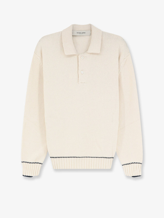 Golden Goose Deluxe Brand Ribbed Cotton Sweater Heritage White