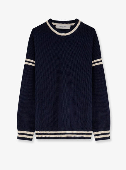 Golden Goose Deluxe Brand Journey Cotton Knit Sweater Dark Blue